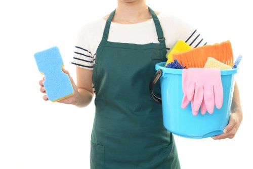 Professional carpet cleaning with protective equipment and safety measures
