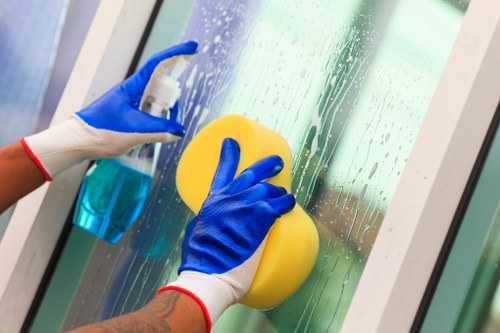 Cleaning professional preparing a carpet cleaning service at a property